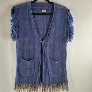 Gypsy Rose Hand Woven in Nepal Boho Fringe Vest Rare